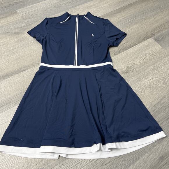 an original penguin women's veronica golf dress in navy with white piping small - Picture 3 of 6